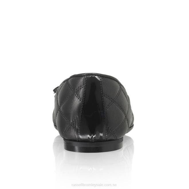 kvinnor svart Russell And Bromley charmig quiltad balettplatta T4XZ242