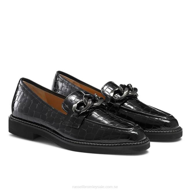 kvinnor svart Russell And Bromley cleopatra 3 ring loafer T4XZ202