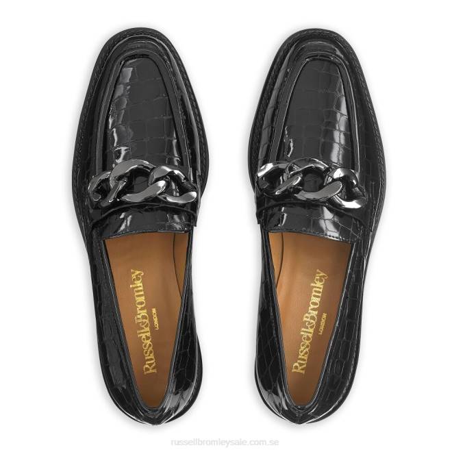 kvinnor svart Russell And Bromley cleopatra 3 ring loafer T4XZ202