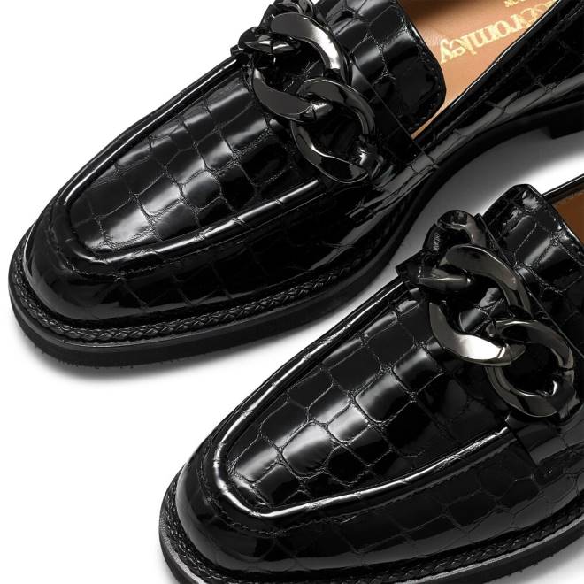 kvinnor svart Russell And Bromley cleopatra 3 ring loafer T4XZ202