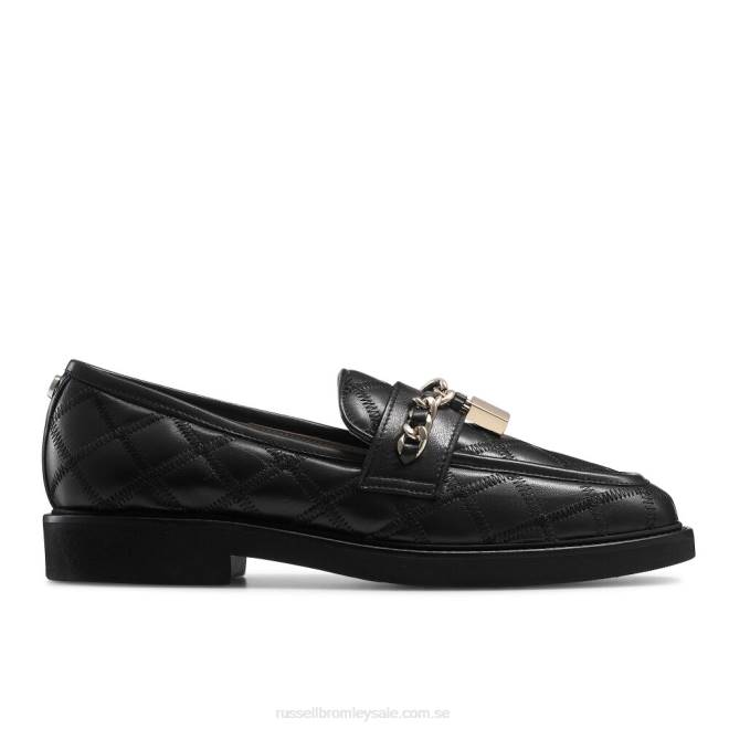 kvinnor svart Russell And Bromley kiya chain loafer T4XZ203