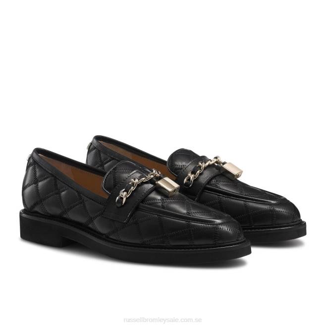 kvinnor svart Russell And Bromley kiya chain loafer T4XZ203
