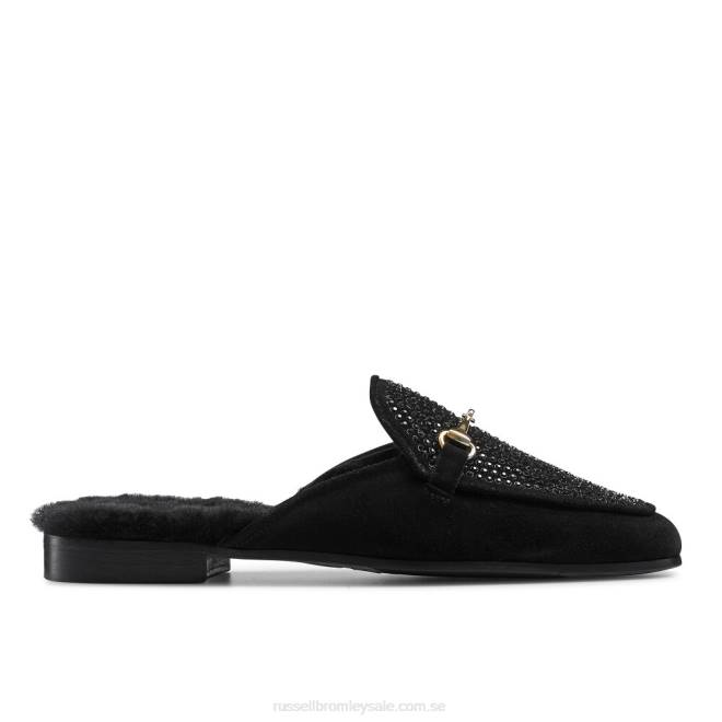 kvinnor svart Russell And Bromley loafermule utsmyckad rygglös loafer T4XZ228