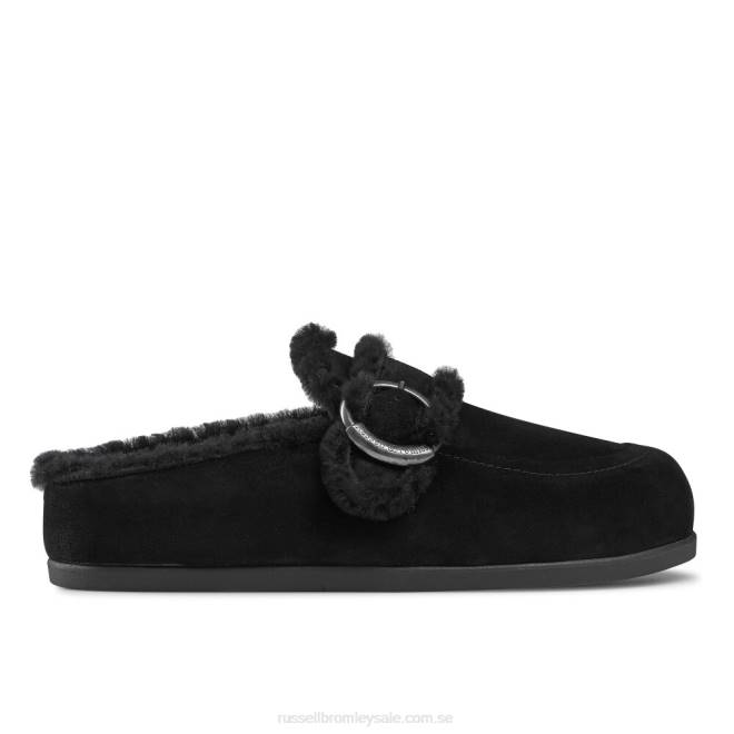 kvinnor svart Russell And Bromley luxo rygglös träsko loafer T4XZ252