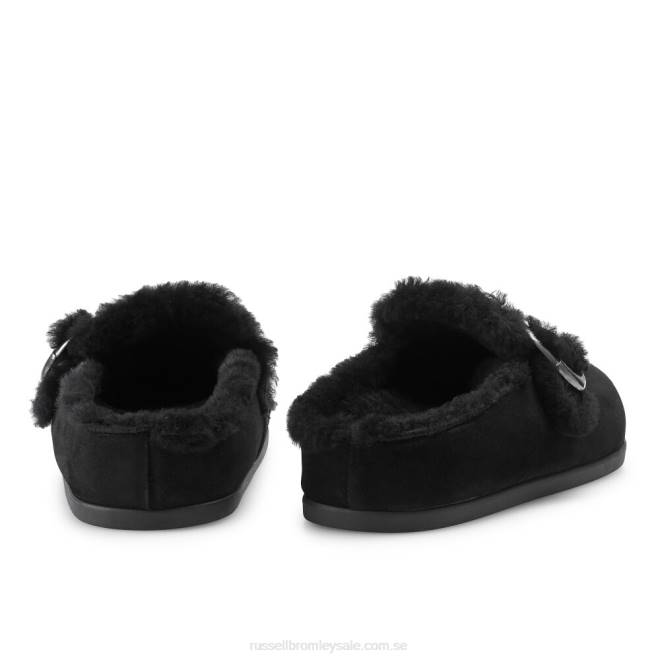 kvinnor svart Russell And Bromley luxo rygglös träsko loafer T4XZ252