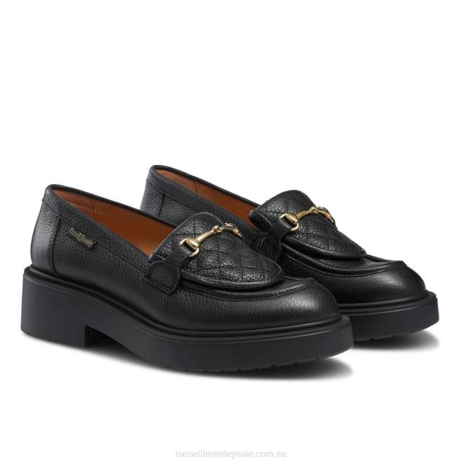 kvinnor svart Russell And Bromley moln quiltad snaffle loafer T4XZ197