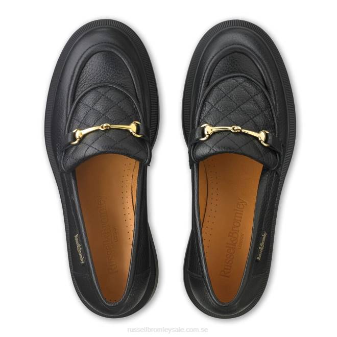 kvinnor svart Russell And Bromley moln quiltad snaffle loafer T4XZ197