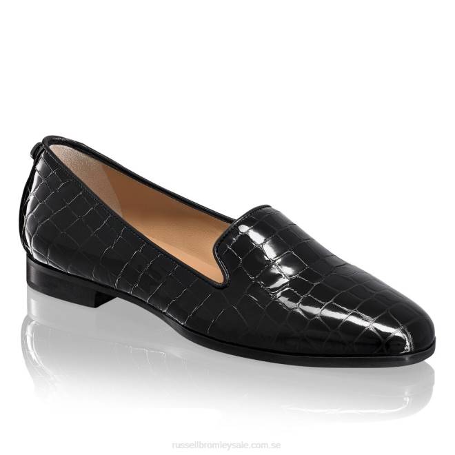 kvinnor svart Russell And Bromley rökande toffelklänning platt T4XZ219
