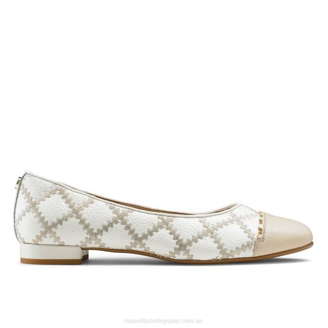 kvinnor vit Russell And Bromley boulevard2 balettpump T4XZ250