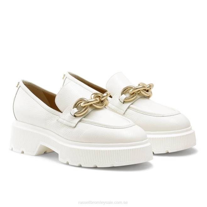 kvinnor vit Russell And Bromley ringo tung ring loafer T4XZ199