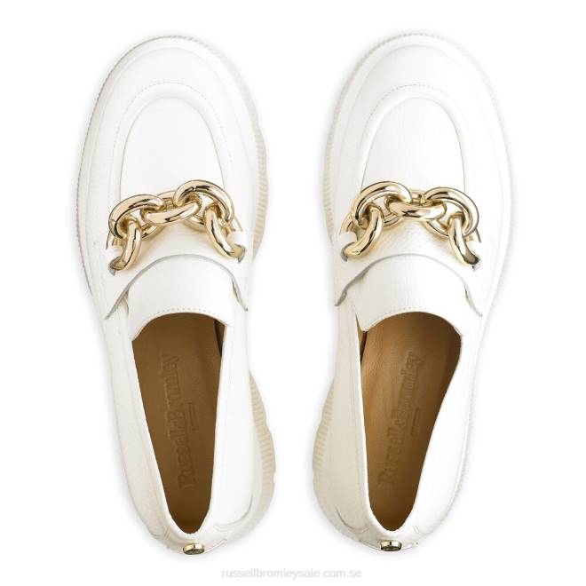 kvinnor vit Russell And Bromley ringo tung ring loafer T4XZ199