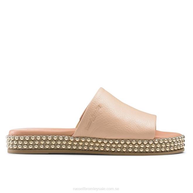 kvinnor beige Russell And Bromley moneypot flatform mule T4XZ390