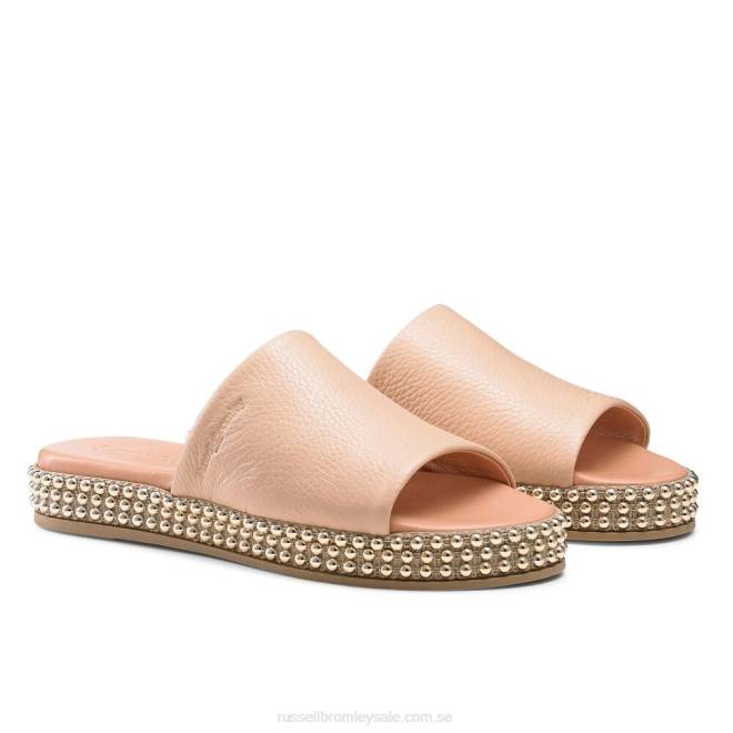 kvinnor beige Russell And Bromley moneypot flatform mule T4XZ390