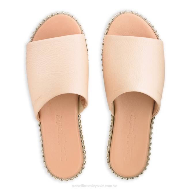 kvinnor beige Russell And Bromley moneypot flatform mule T4XZ390