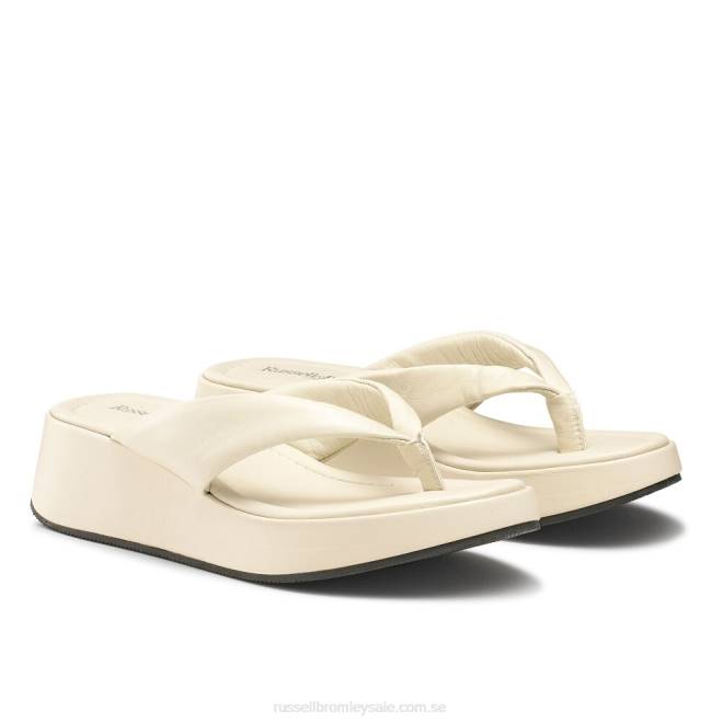 kvinnor elfenben Russell And Bromley hoxton tåpost plattformad sandal T4XZ412