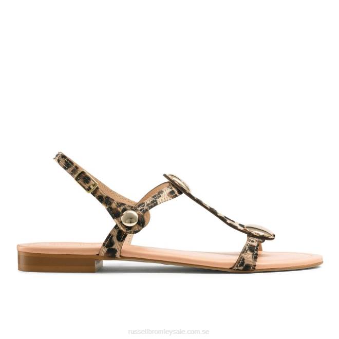 kvinnor leopard Russell And Bromley lauren disc trim sandal T4XZ407