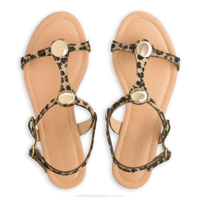kvinnor leopard Russell And Bromley lauren disc trim sandal T4XZ407