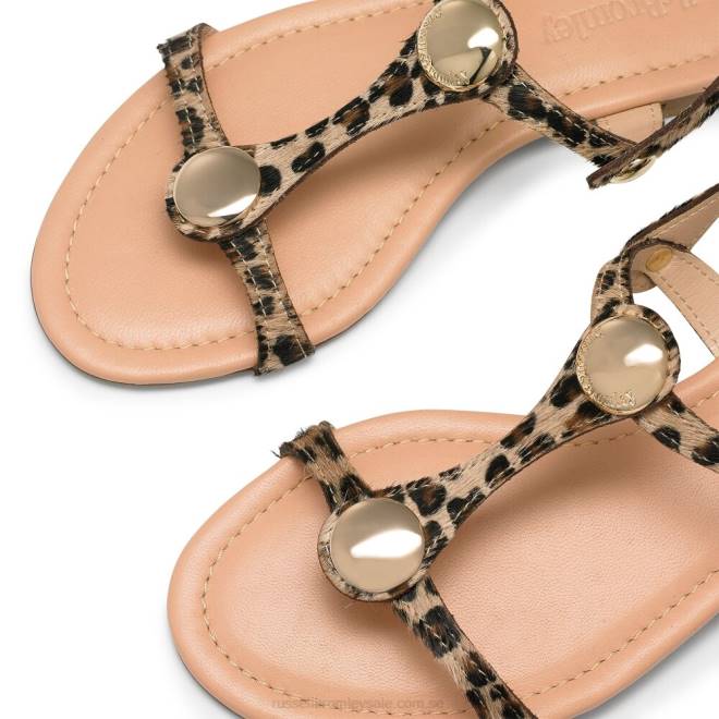 kvinnor leopard Russell And Bromley lauren disc trim sandal T4XZ407