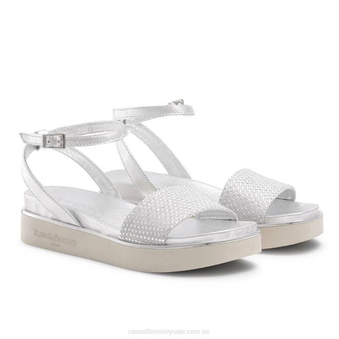 kvinnor metallisk Russell And Bromley miami diamante fotbäddssandal T4XZ403