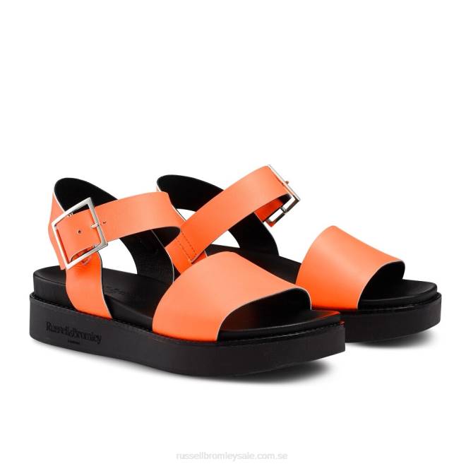 kvinnor orange Russell And Bromley boston sportig platt sandal T4XZ387