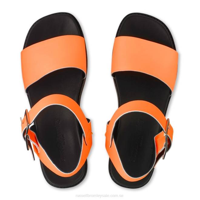 kvinnor orange Russell And Bromley boston sportig platt sandal T4XZ387