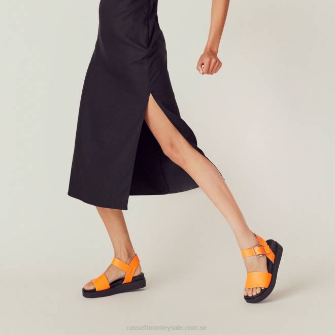 kvinnor orange Russell And Bromley boston sportig platt sandal T4XZ387