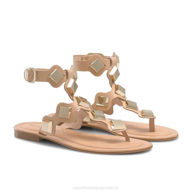 kvinnor rosa Russell And Bromley medalj prydd tå string sandal T4XZ372