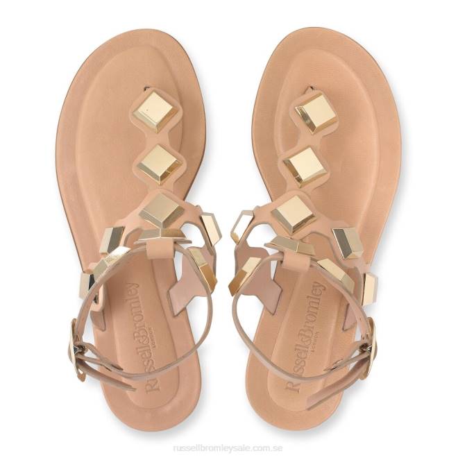 kvinnor rosa Russell And Bromley medalj prydd tå string sandal T4XZ372