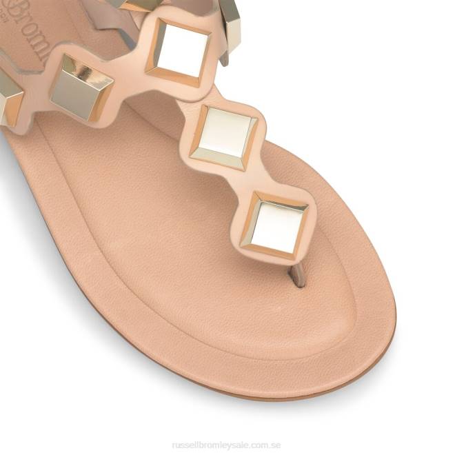 kvinnor rosa Russell And Bromley medalj prydd tå string sandal T4XZ372