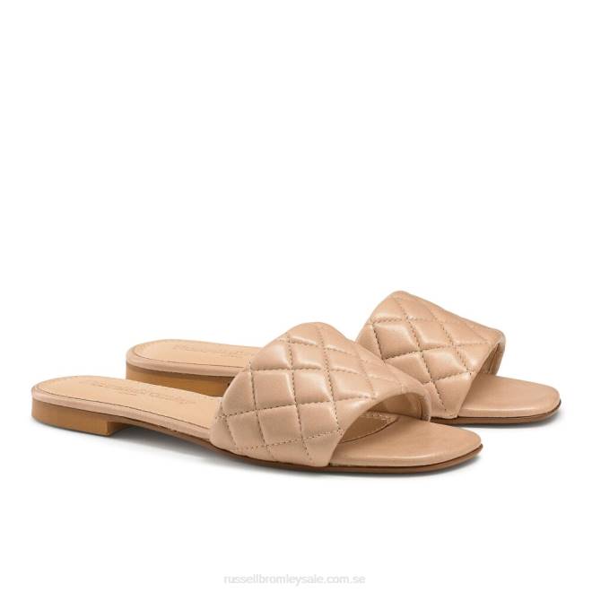 kvinnor rosa Russell And Bromley quiltmule quiltad platt mule T4XZ396