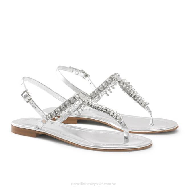 kvinnor silver Russell And Bromley kristall utsmyckad sandal T4XZ404