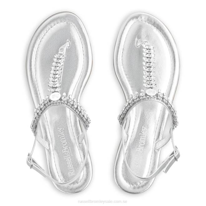 kvinnor silver Russell And Bromley kristall utsmyckad sandal T4XZ404