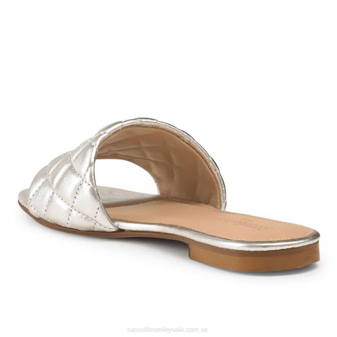 kvinnor silver Russell And Bromley quiltmule quiltad platt mule T4XZ397