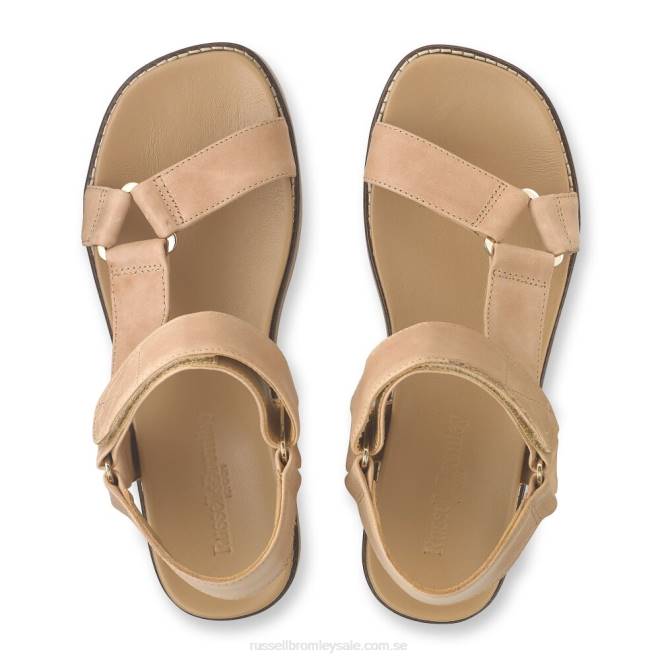 kvinnor solbränna Russell And Bromley atlanta sandal med kardborreband T4XZ376