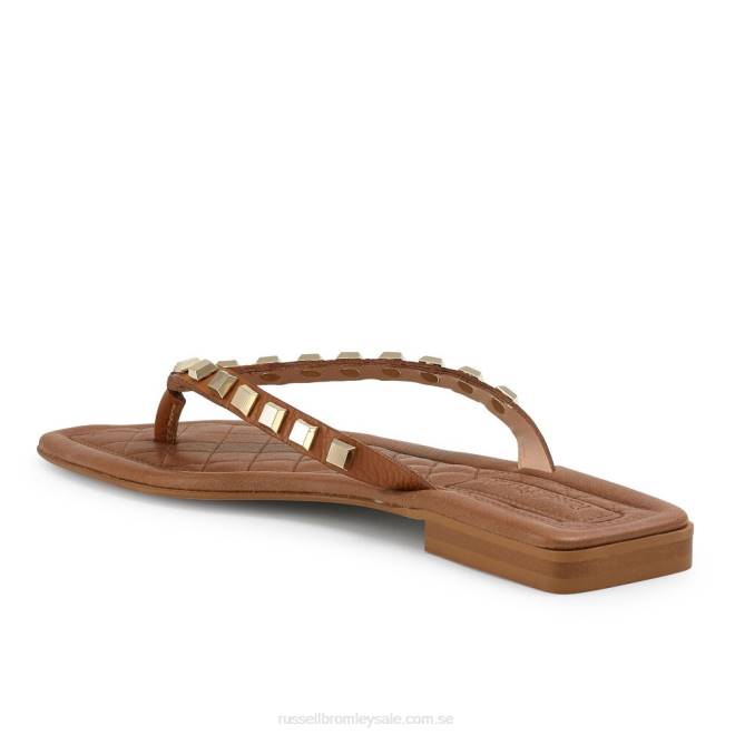 kvinnor solbränna Russell And Bromley cairo stud toe post sandal T4XZ408