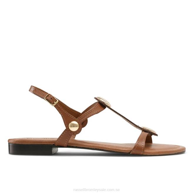kvinnor solbränna Russell And Bromley lauren disc trim sandal T4XZ394
