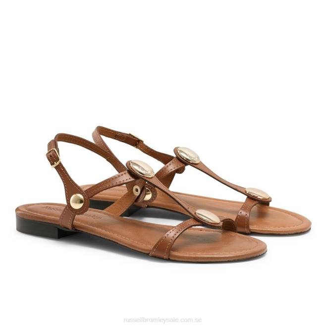 kvinnor solbränna Russell And Bromley lauren disc trim sandal T4XZ394