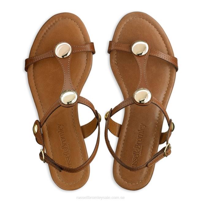 kvinnor solbränna Russell And Bromley lauren disc trim sandal T4XZ394