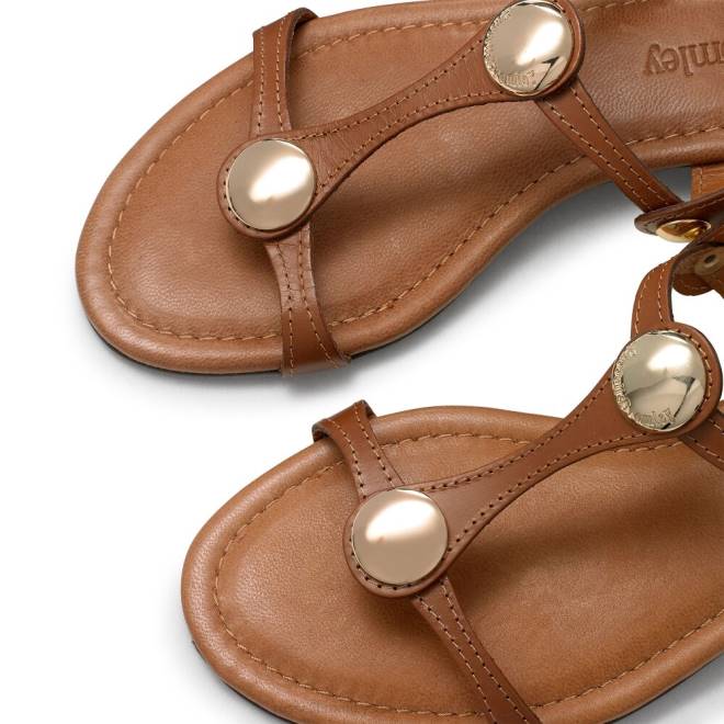 kvinnor solbränna Russell And Bromley lauren disc trim sandal T4XZ394