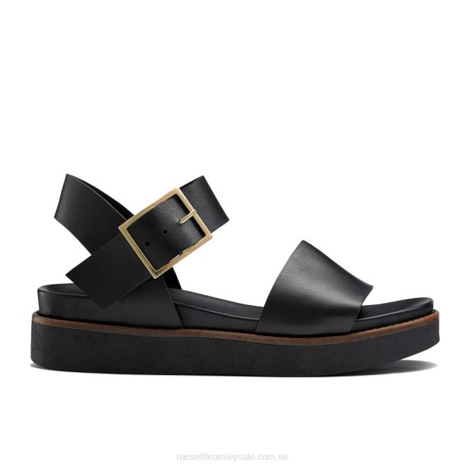 kvinnor svart Russell And Bromley boston sportig platt sandal T4XZ381