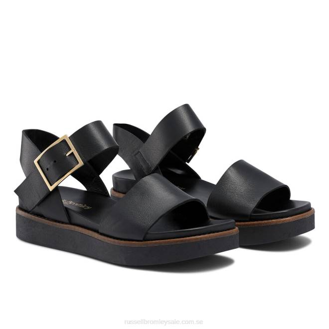 kvinnor svart Russell And Bromley boston sportig platt sandal T4XZ381