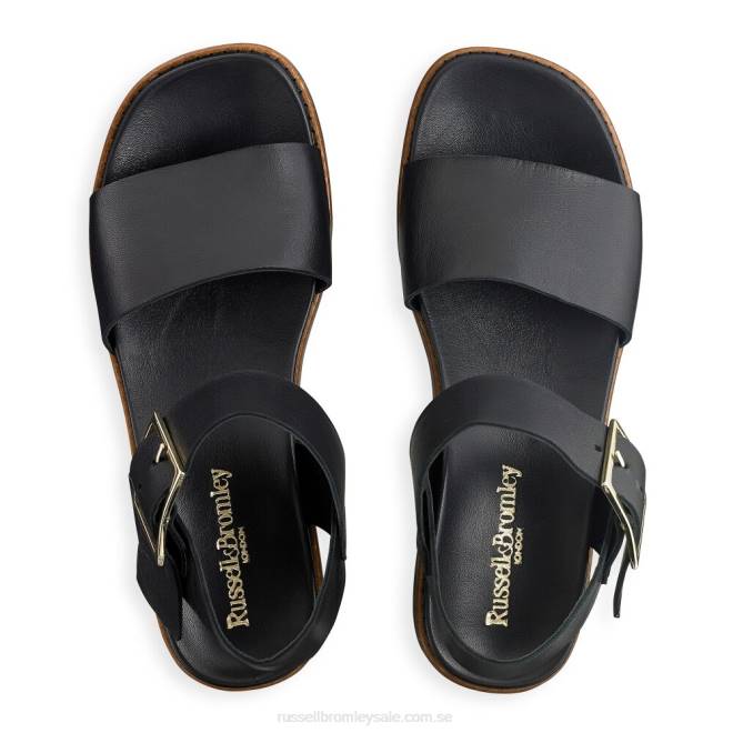 kvinnor svart Russell And Bromley boston sportig platt sandal T4XZ381