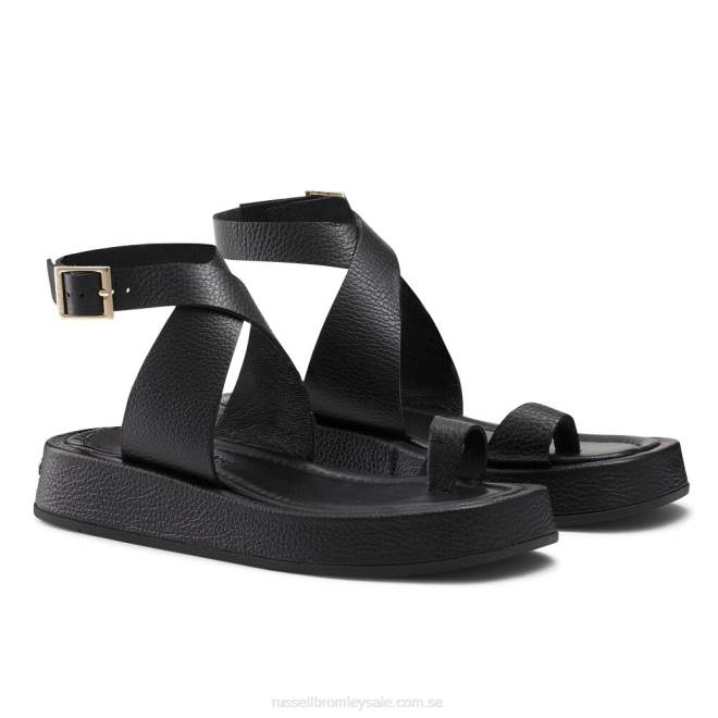 kvinnor svart Russell And Bromley helt platt sandal T4XZ414