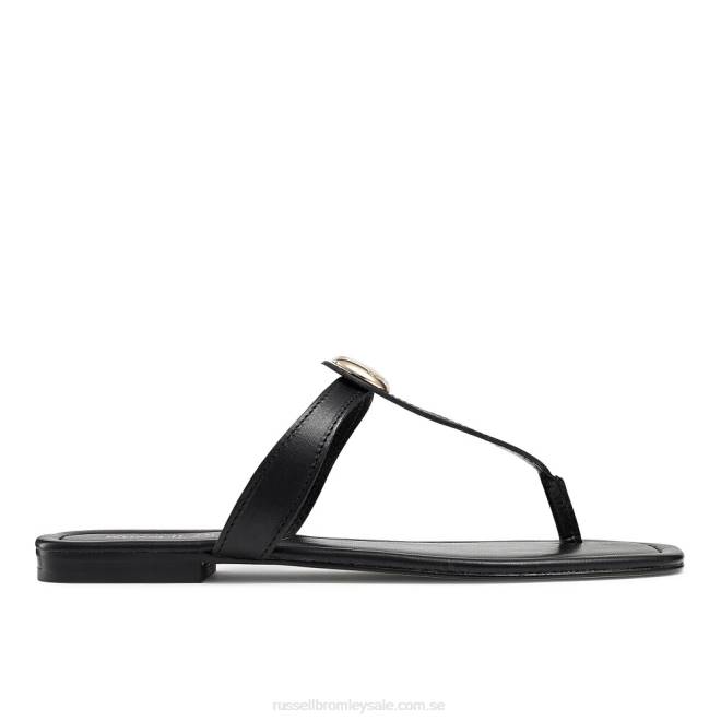 kvinnor svart Russell And Bromley lauretta disc trim tå stringtrosa T4XZ391