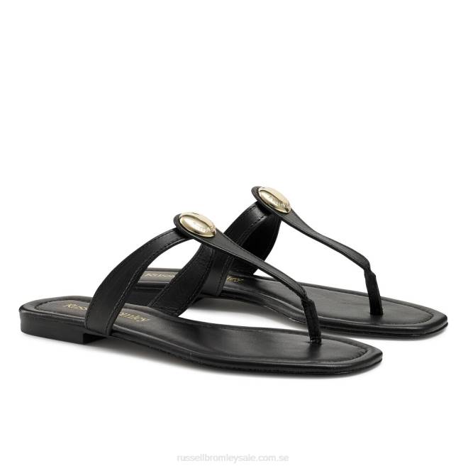 kvinnor svart Russell And Bromley lauretta disc trim tå stringtrosa T4XZ391