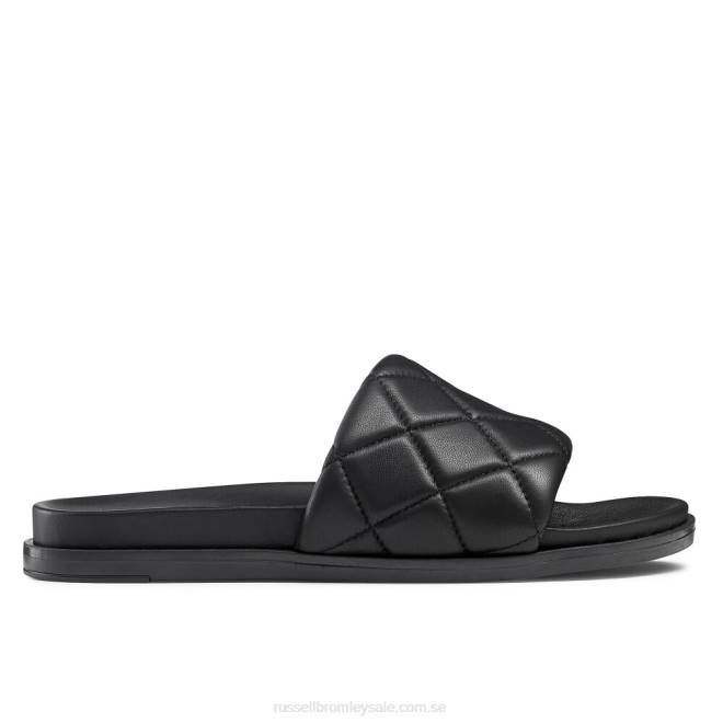 kvinnor svart Russell And Bromley quiltsoft quiltad mulesandaler T4XZ398