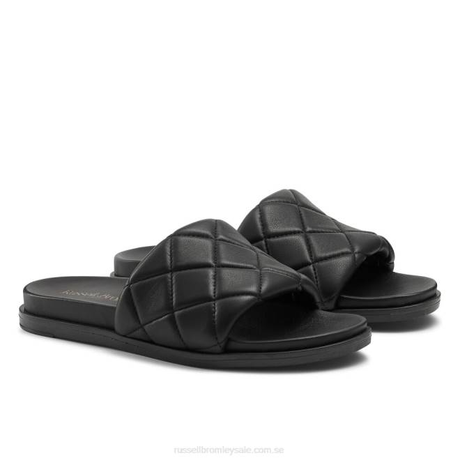 kvinnor svart Russell And Bromley quiltsoft quiltad mulesandaler T4XZ398