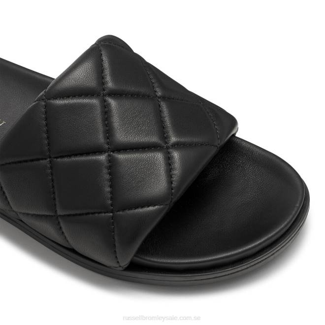 kvinnor svart Russell And Bromley quiltsoft quiltad mulesandaler T4XZ398