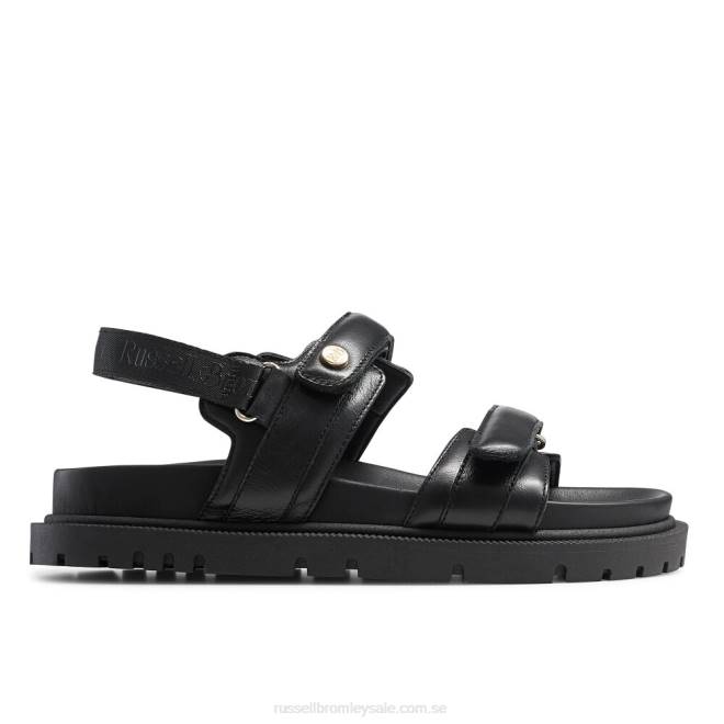 kvinnor svart Russell And Bromley sandal med trax klotsula T4XZ374