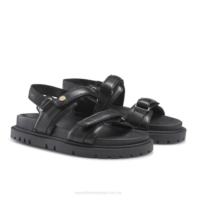 kvinnor svart Russell And Bromley sandal med trax klotsula T4XZ374